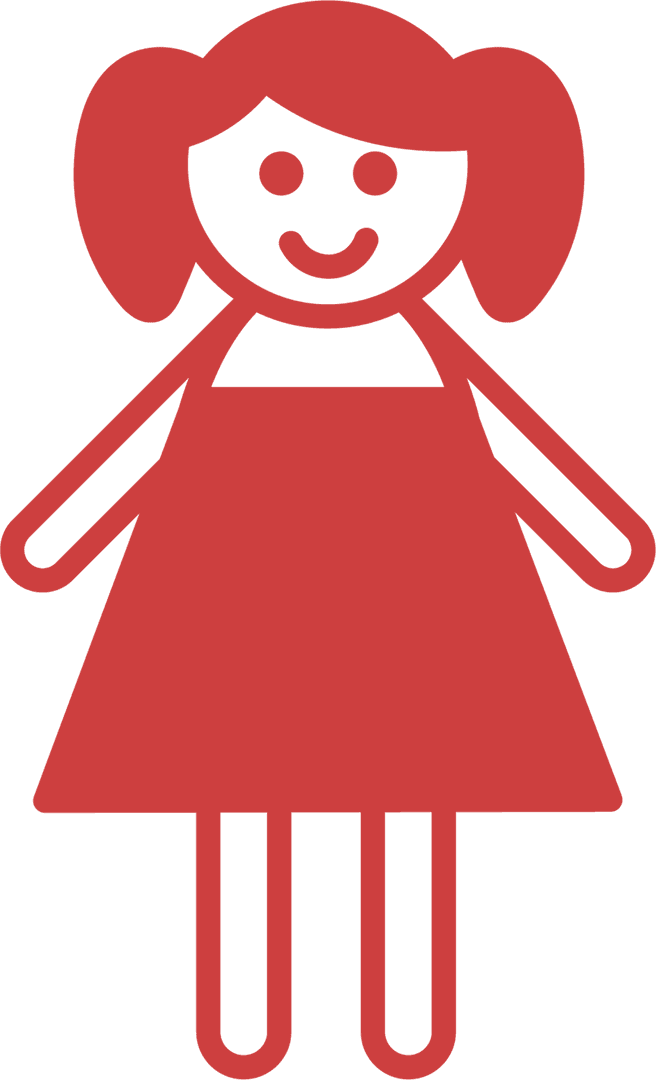 Transparent Red Female Character Illustration Icon