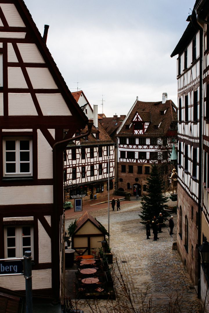 Scenic View of Historic German Town with Half-Timbered Houses - Free Images, Stock Photos and Pictures on Pikwizard.com