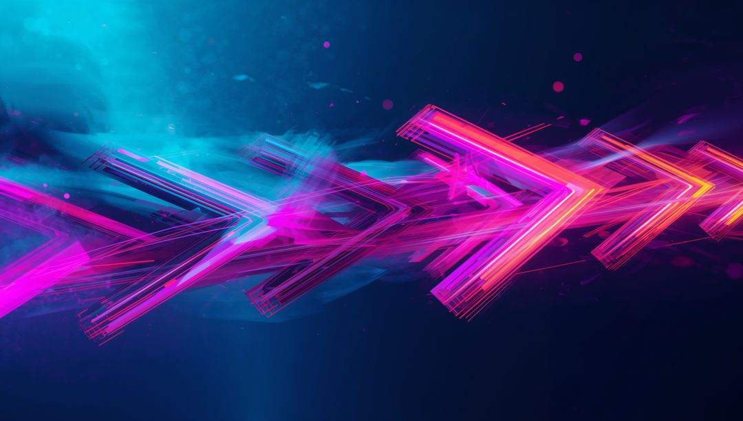 Neon Arrows in Futuristic Motion with Wispy Streaks