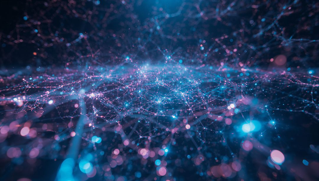 Futuristic Cyberspace Network with Glowing Nodes