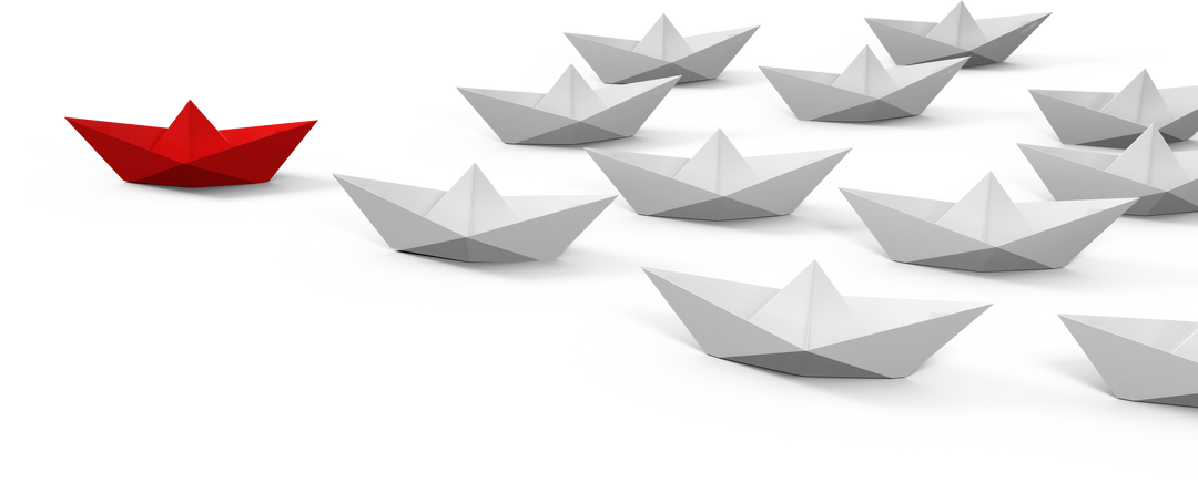 Red and White Paper Boats Leadership Concept on Transparent Background - Download Free Stock Images Pikwizard.com