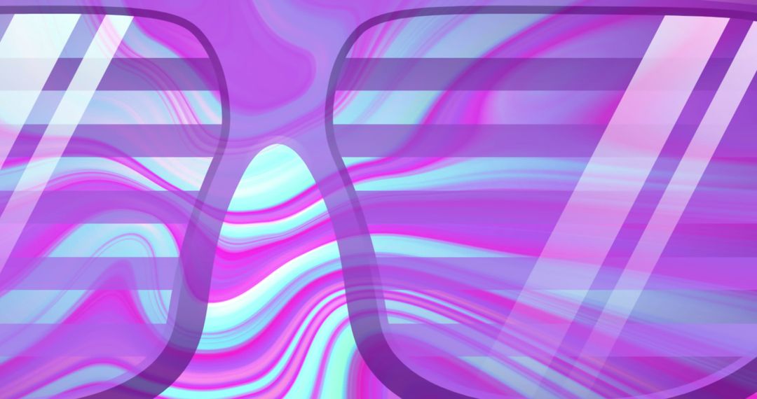 Vivid Abstract Sunglasses Illustration with Wavy Patterns