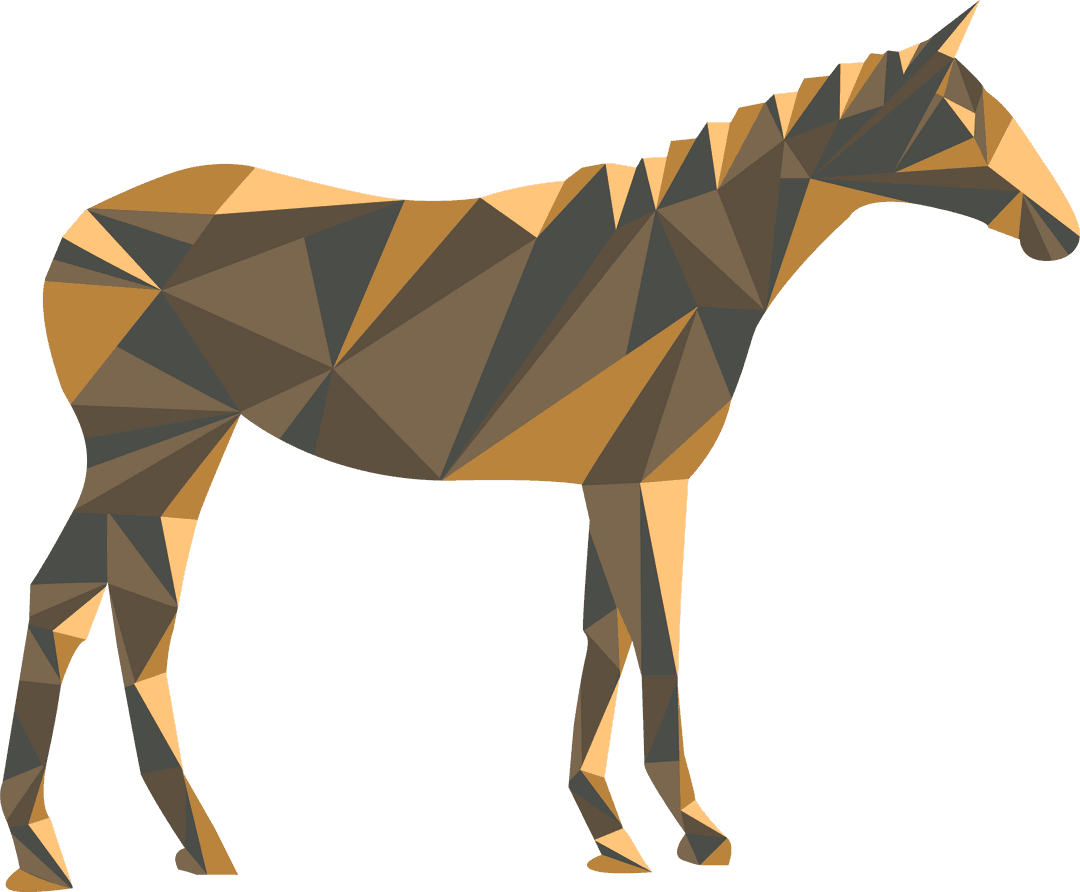Geometric Horse Illustration on Transparent Background