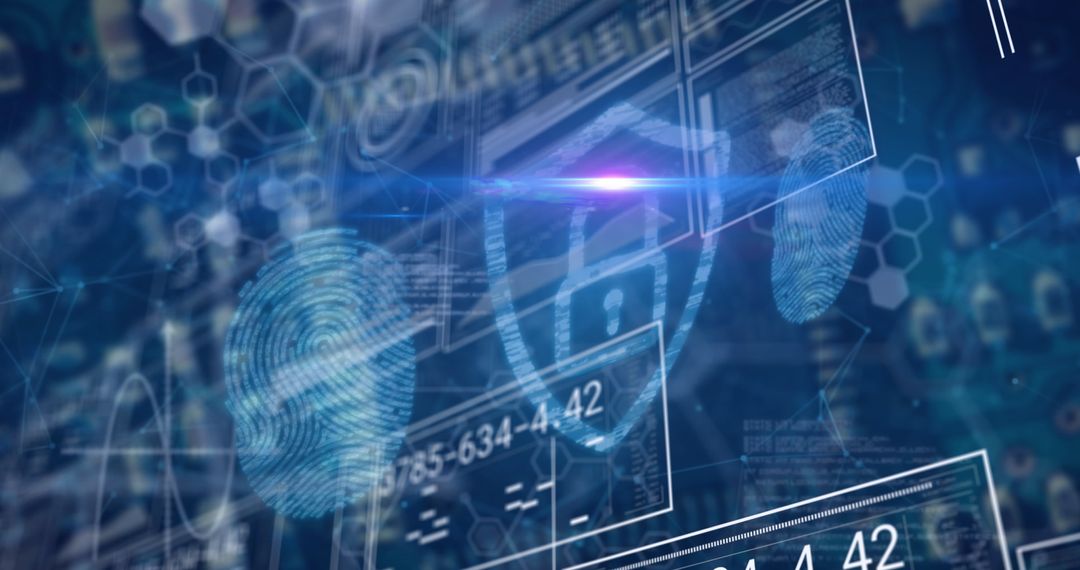 Futuristic Digital Security Interface with Flickering Lights