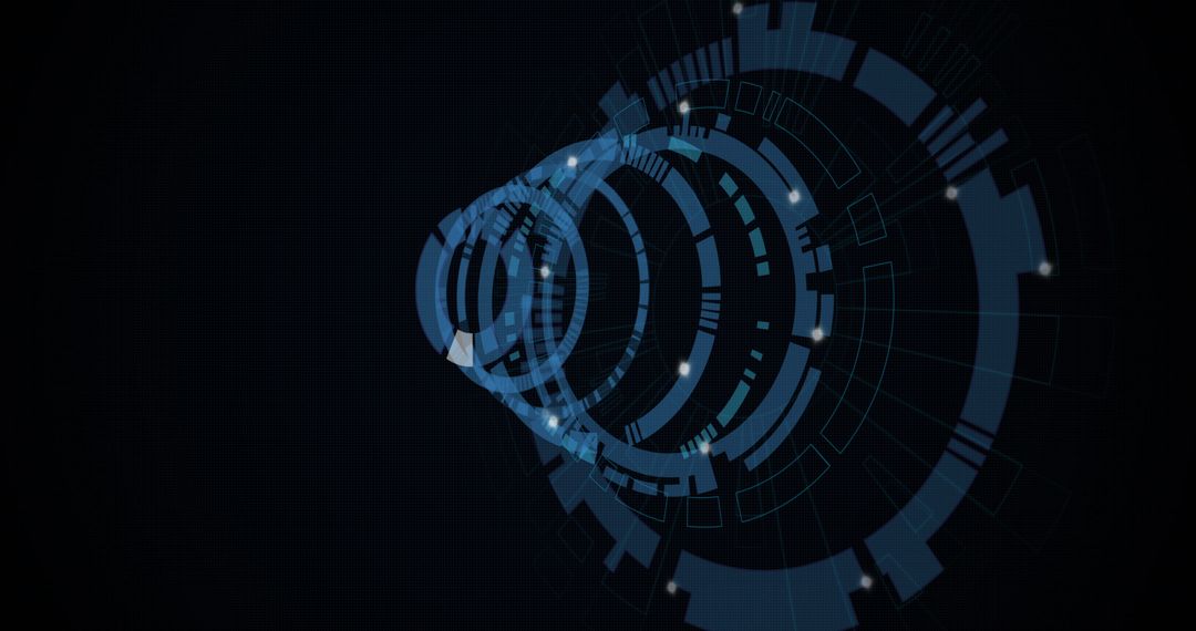 Futuristic Digital Interface with Glowing Circles