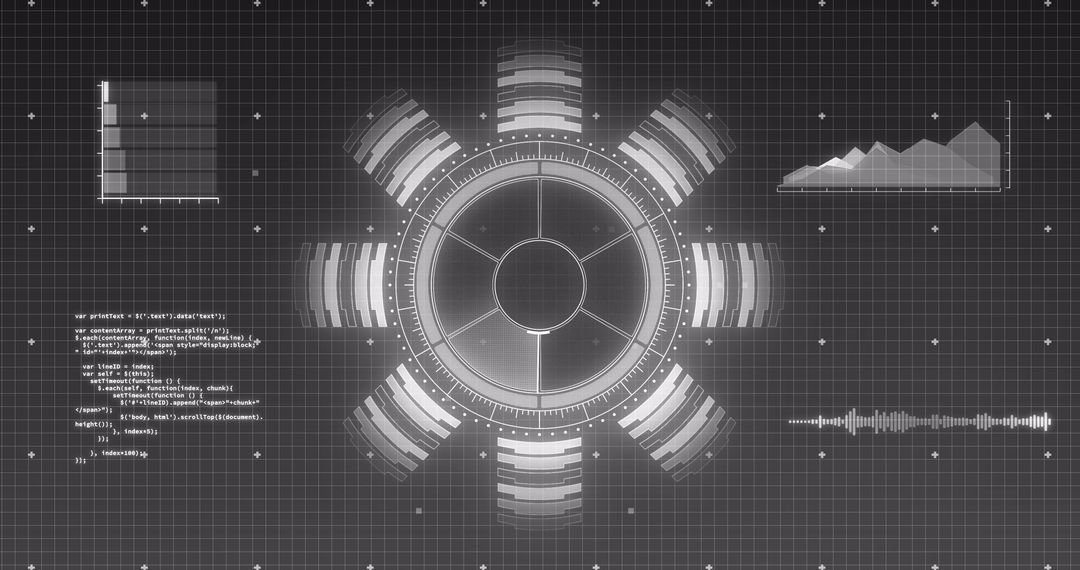 Futuristic Digital Interface in Monochrome