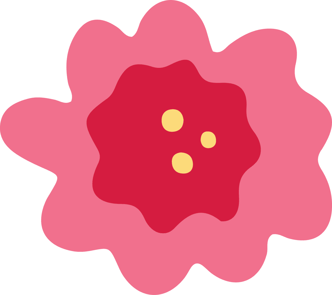 Abstract Flat Flower with Transparent Background