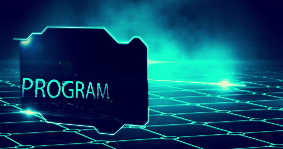 Futuristic Program Folder on Digital Grid