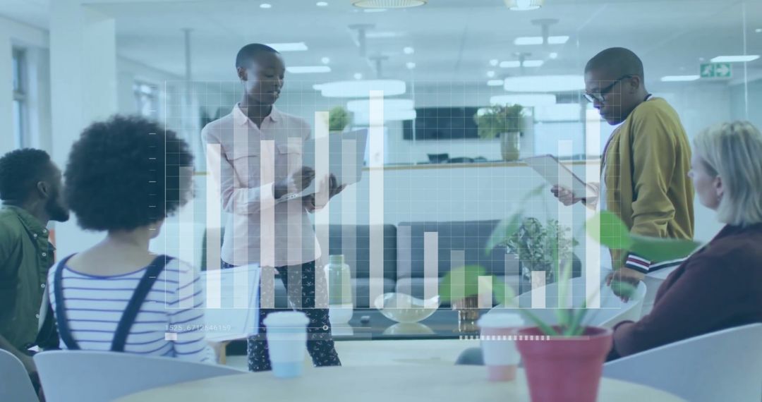 Interactive Meeting on Financial Data Strategies in Modern Office