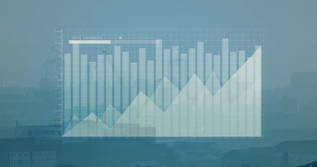 Digital Graph Overlay on Cityscape Visualizing Business Data
