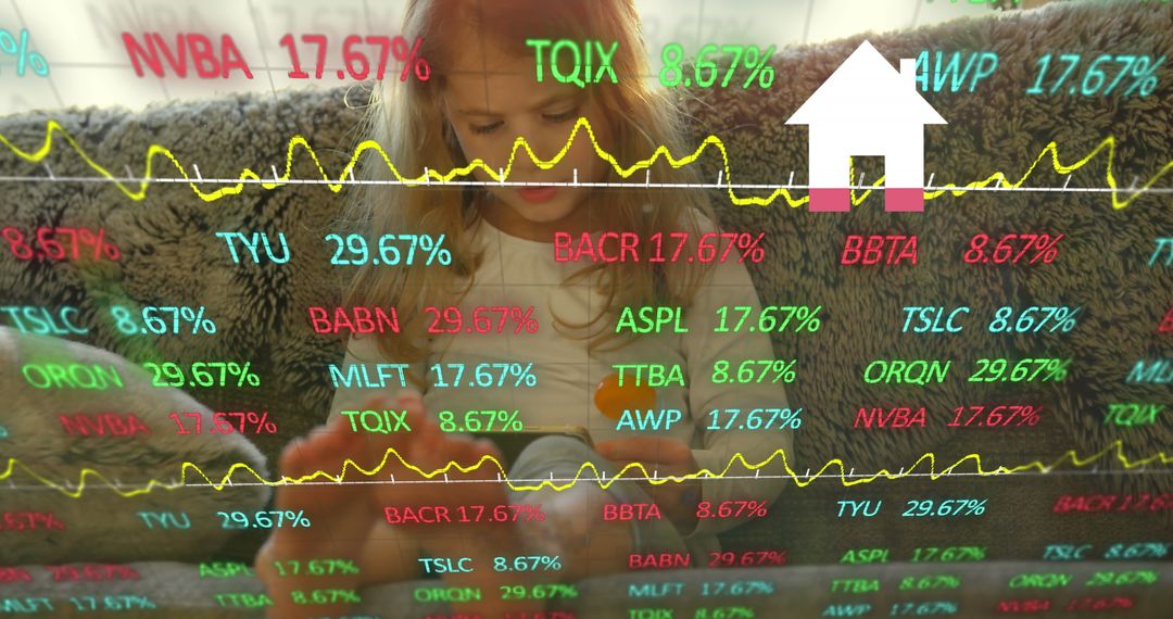 Child Engaging with Data Holograms on Living Room Couch