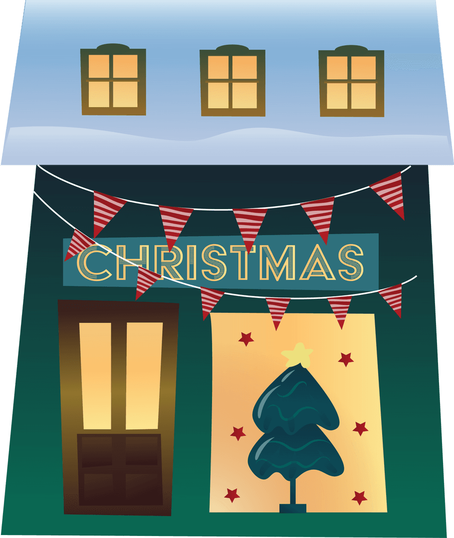 Transparent Festive Christmas House Icon