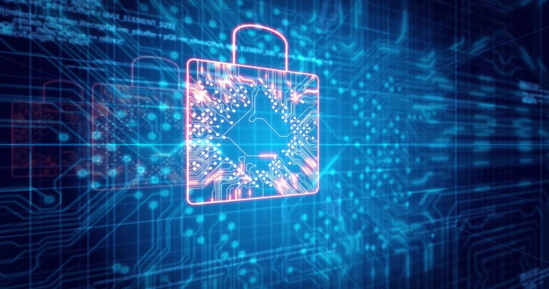 Digital Security Technology Concept with Padlock Icons