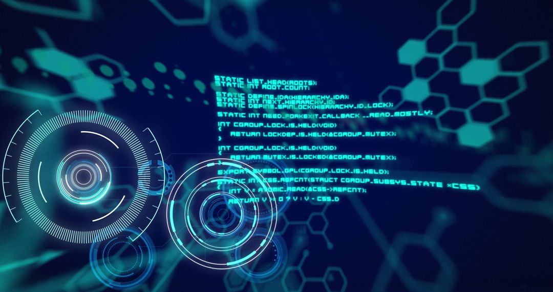Futuristic Digital Data Processing and Network Visualization