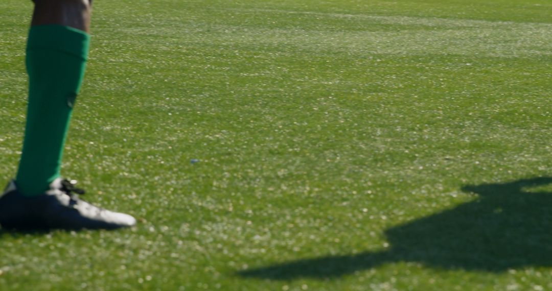 Close-up of Soccer Player's Feet on Green Field - Free Images, Stock Photos and Pictures on Pikwizard.com