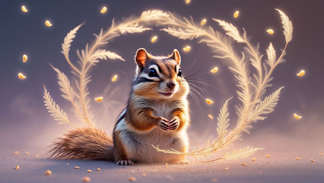 Whimsical Chipmunk in Enchanting Studio Fantasy