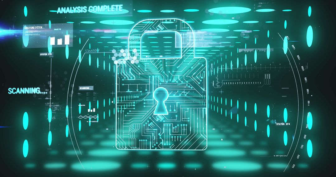 Digital Security Concept with Cyber Glow Lock