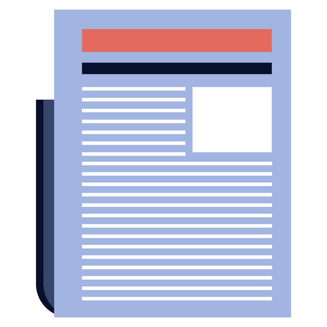 Abstract Blue Page Layout Illustration with Transparent Background