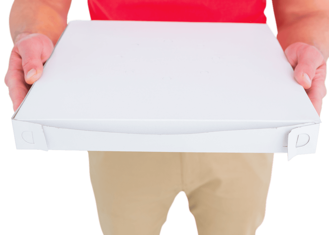 Pizza Delivery with Transparent Background Showcasing Customer Service