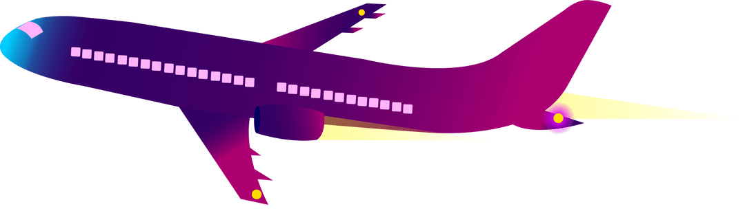 Stylized Airliner with Futuristic Design and Transparent Background