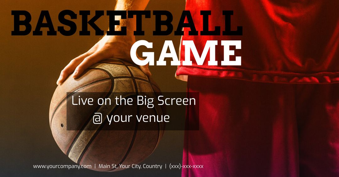 Dynamic Basketball Promotion Template for Sports Events - Download Free Stock Templates Pikwizard.com