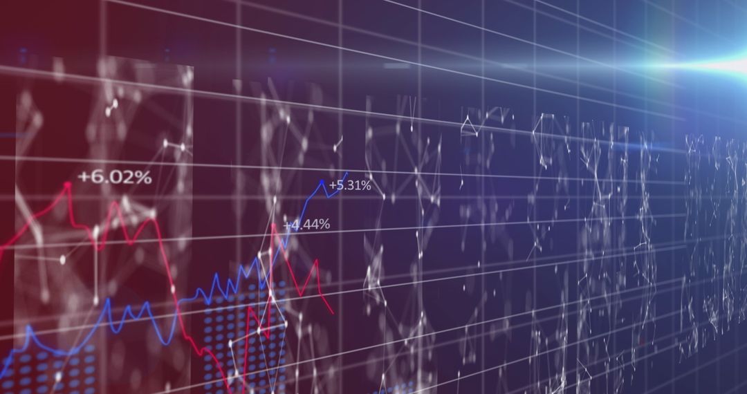 Dynamic Digital Stock Market Graph with Fluctuating Trends