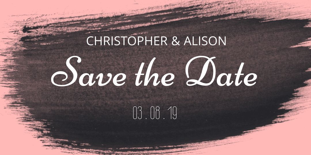 Elegant Brushstroke Save the Date Invitation - Download Free Stock Templates Pikwizard.com