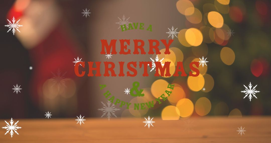 Festive Message Over Blurred Christmas Tree Lights