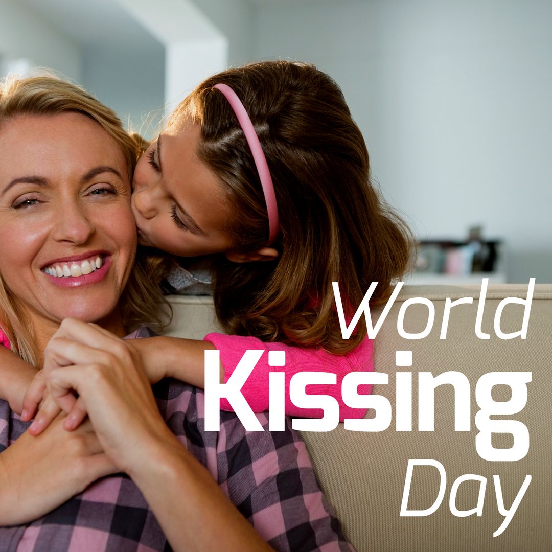 Celebrating World Kissing Day with Loving Family Moment - Download Free Stock Templates Pikwizard.com