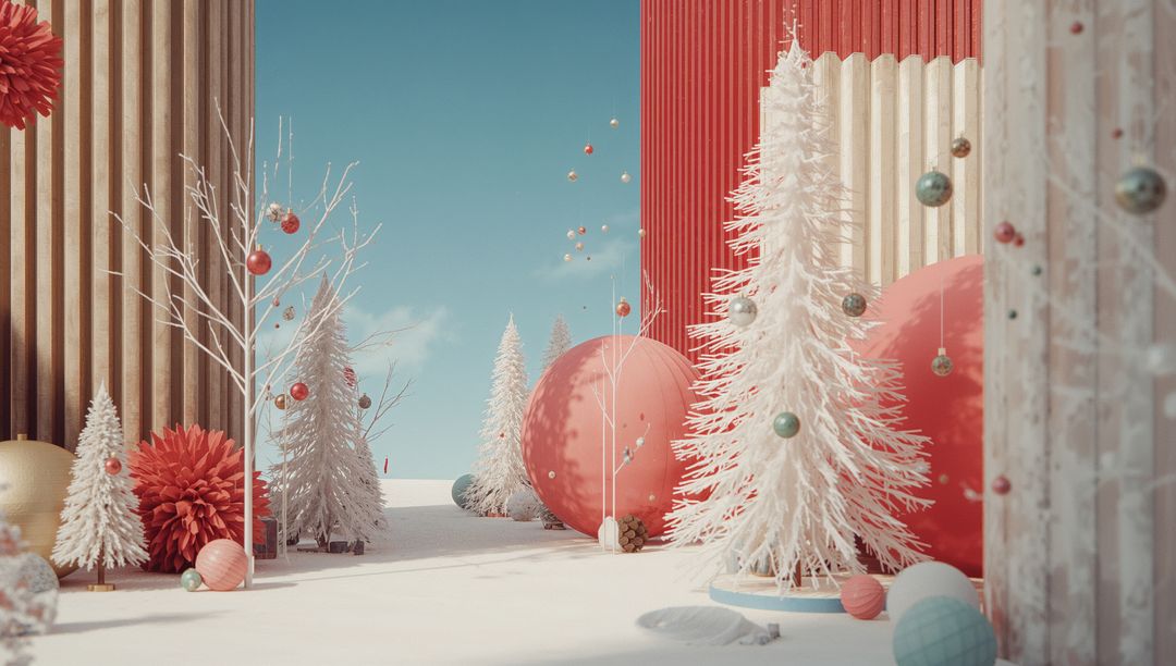 Winter Wonderland with Festive Abstract Decor