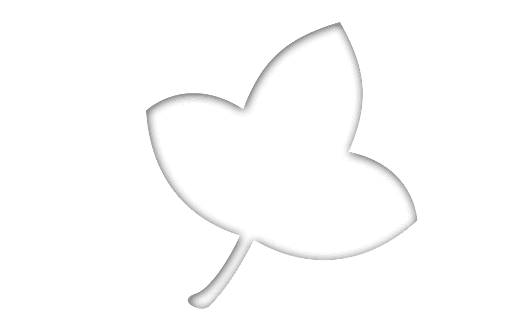 Simple Black Leaf Silhouette on Transparent Background