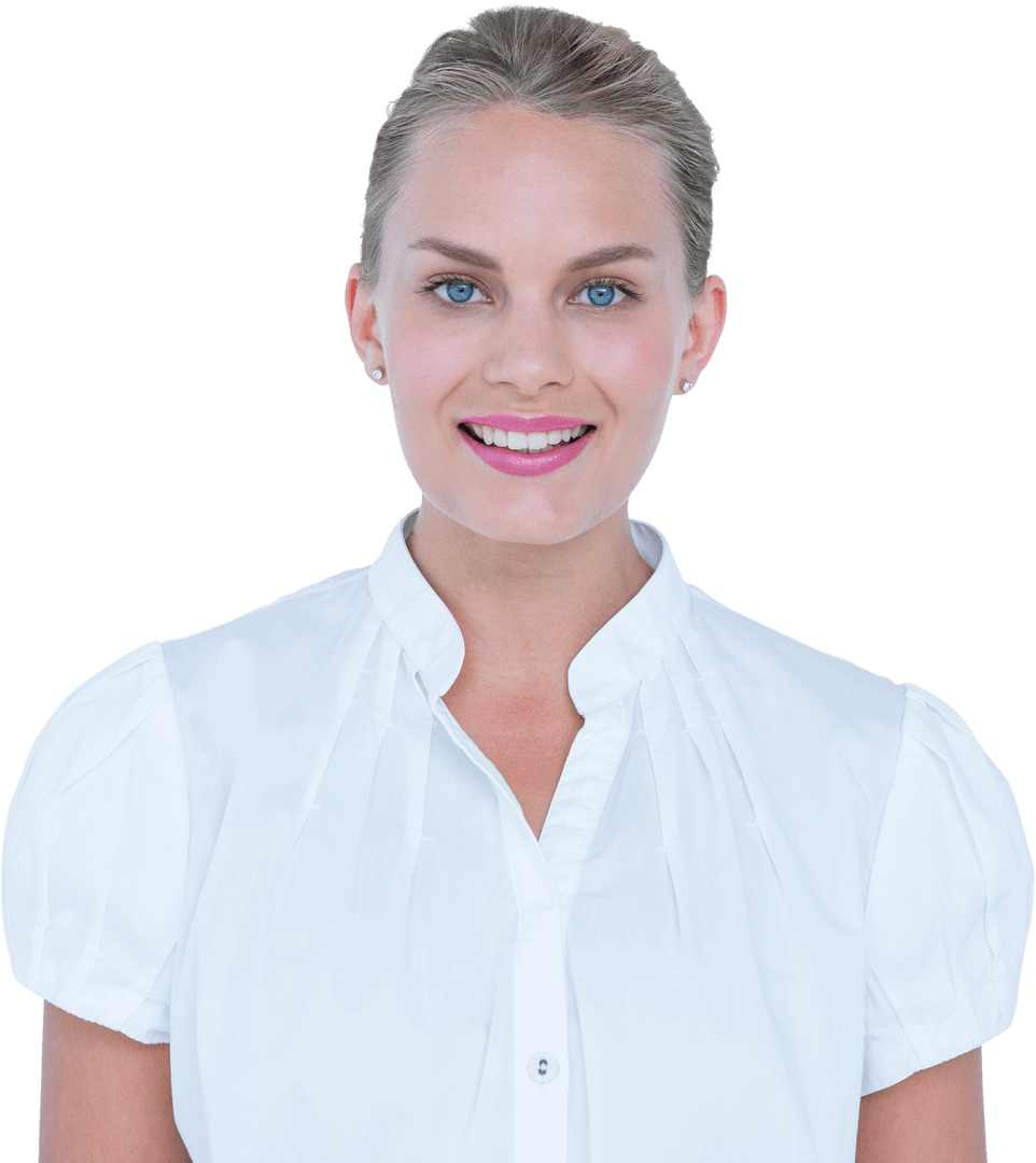 Portrait of Smiling Businesswoman on Transparent Background