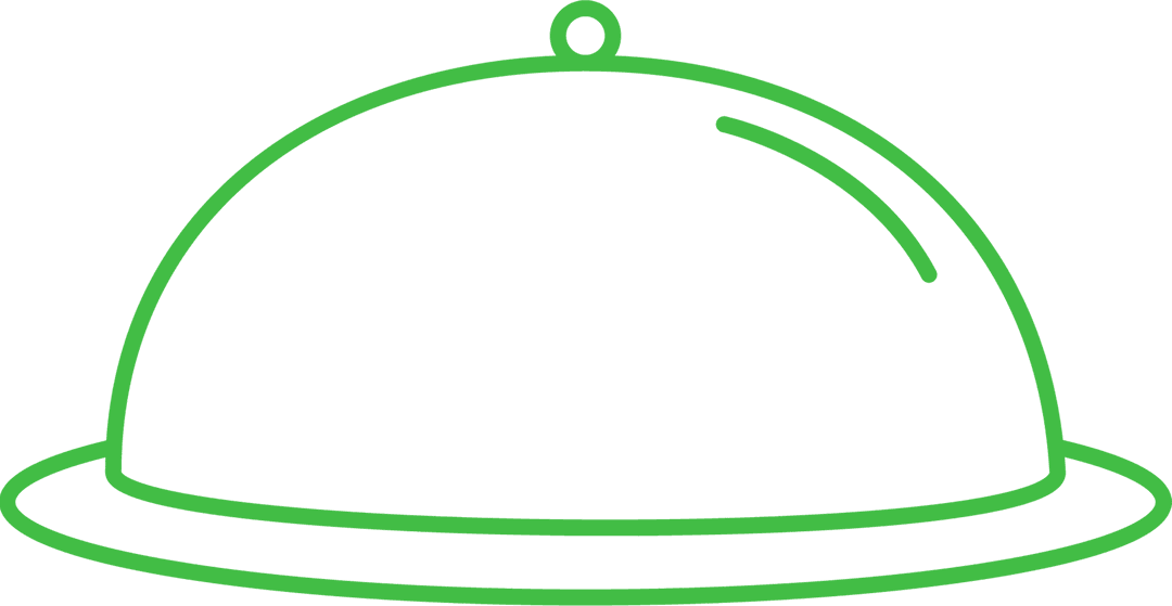 Green Serving Dish Outline on Transparent Background