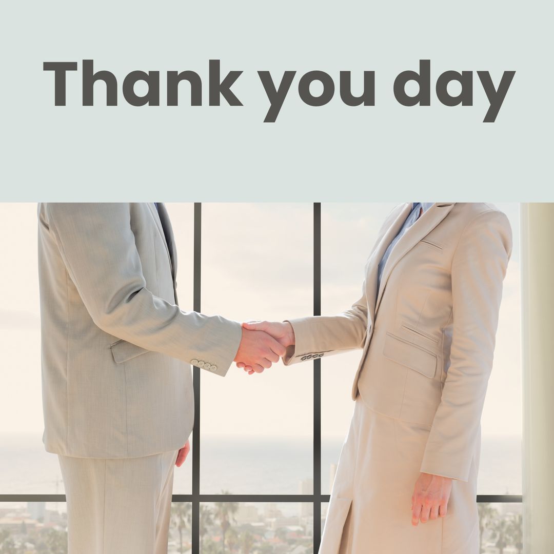 Business Professionals Shaking Hands on Thank You Day