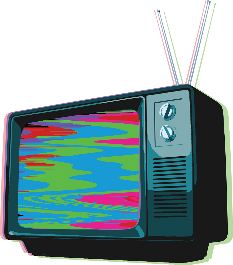 Retro TV with Colorful Static on Screen, Transparent Background - Download Free Stock Images Pikwizard.com