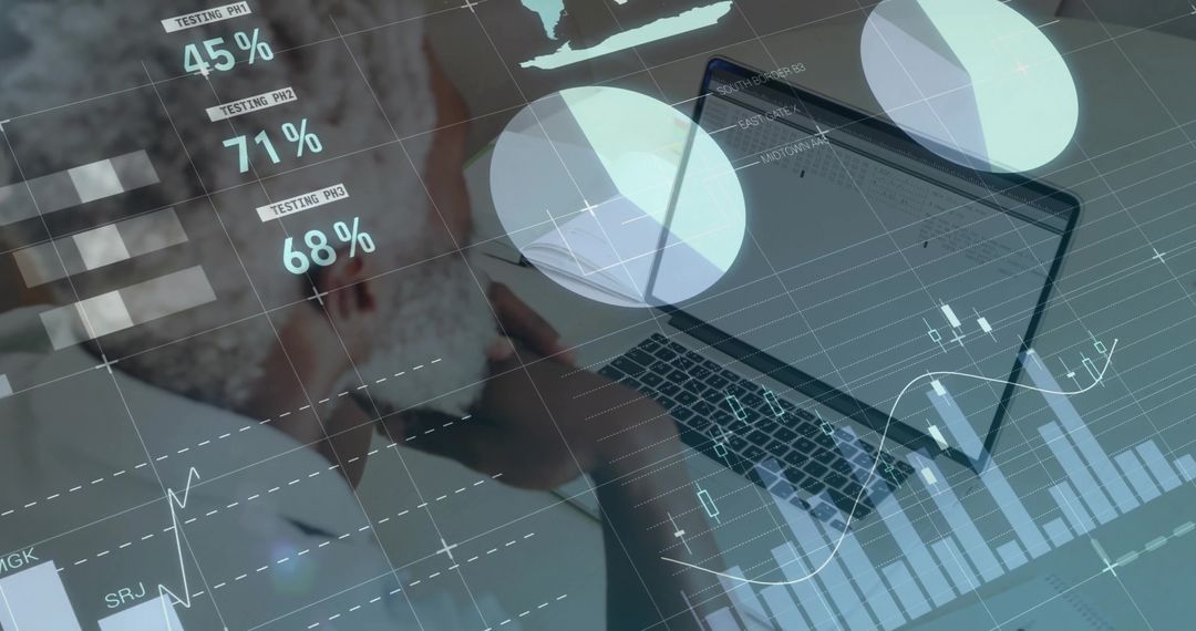 Business Analyst Analyzing Digital Data on Laptop