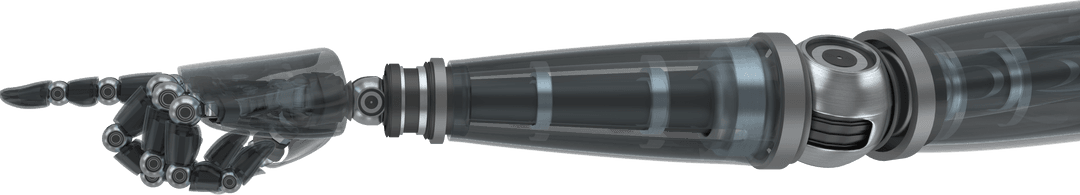 Transparent Robotic Arm Pointing Gesture Futuristic Technology Vector