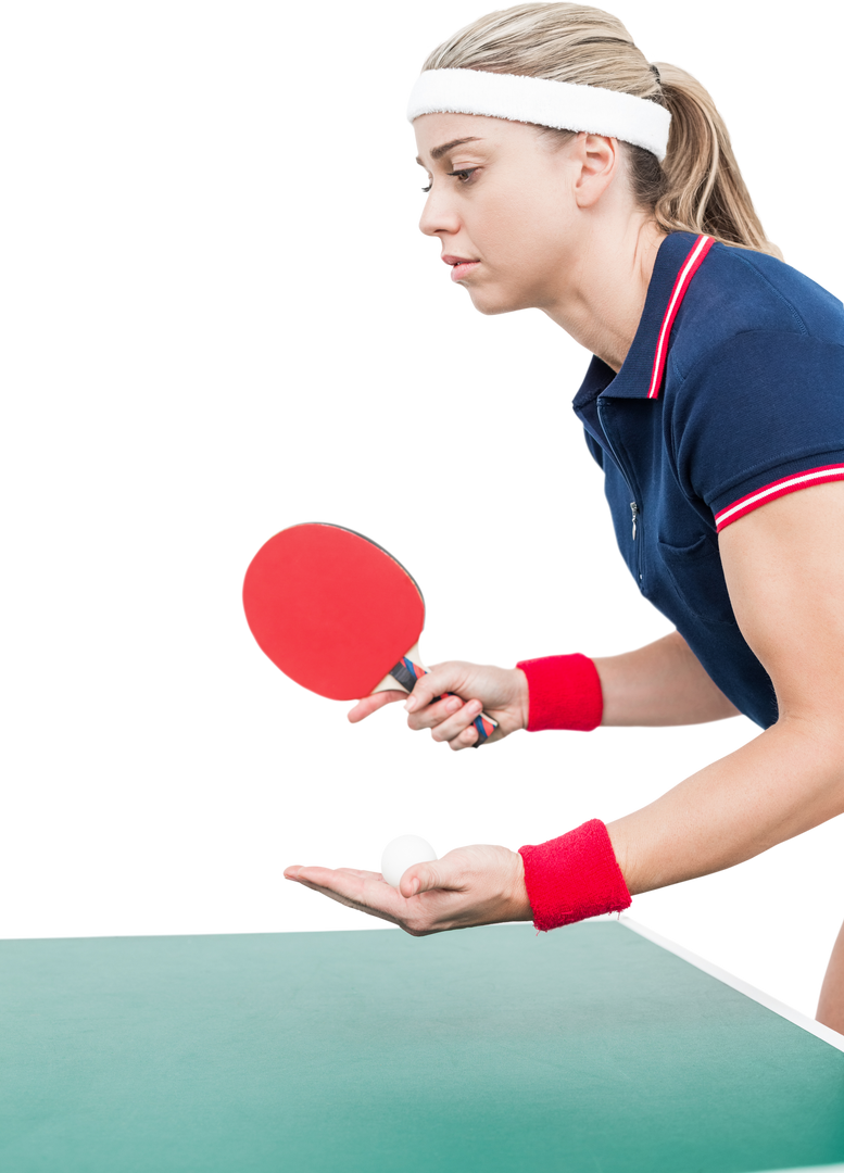 Female Athlete Ready to Serve in Transparent Ping Pong Match - Download Free Stock Images Pikwizard.com