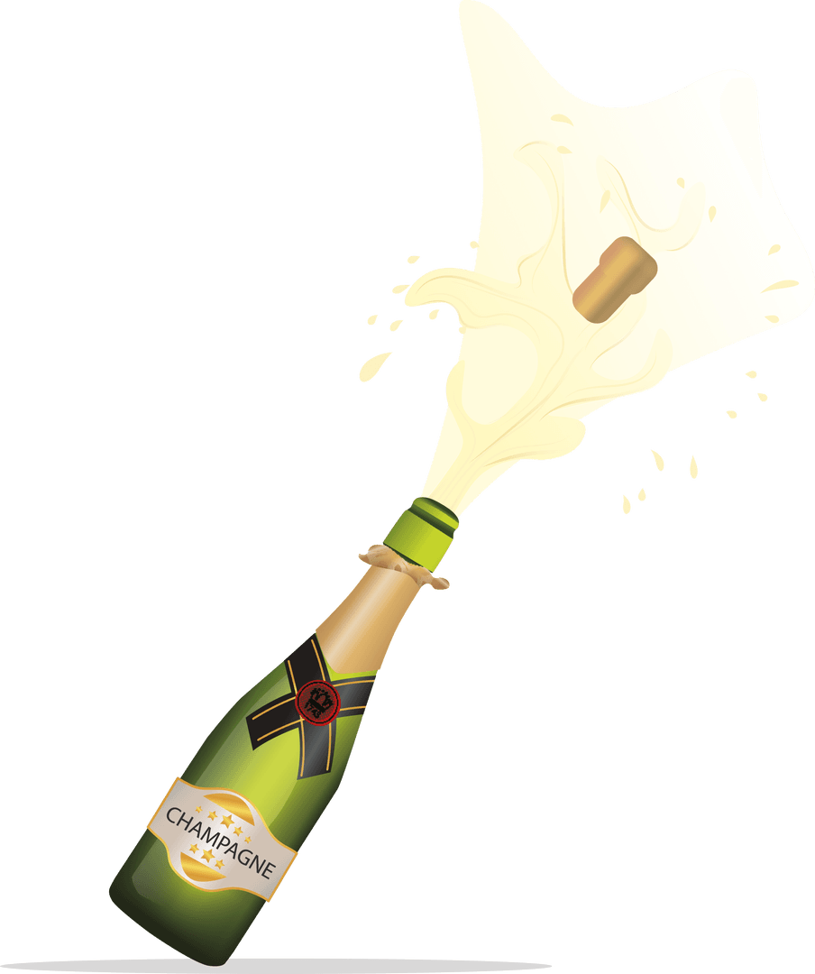 Champagne Bottle Popping with Cork on Transparent Background - Download Free Stock Images Pikwizard.com