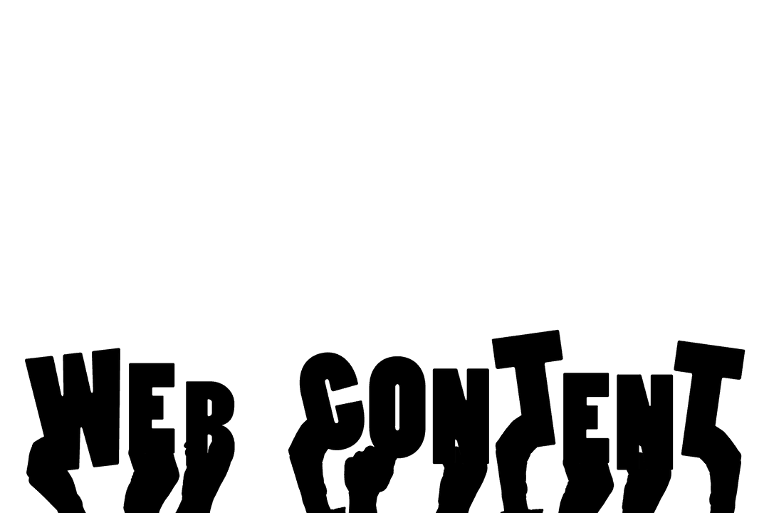 Illustration of Hands with Web Content on Transparent Background