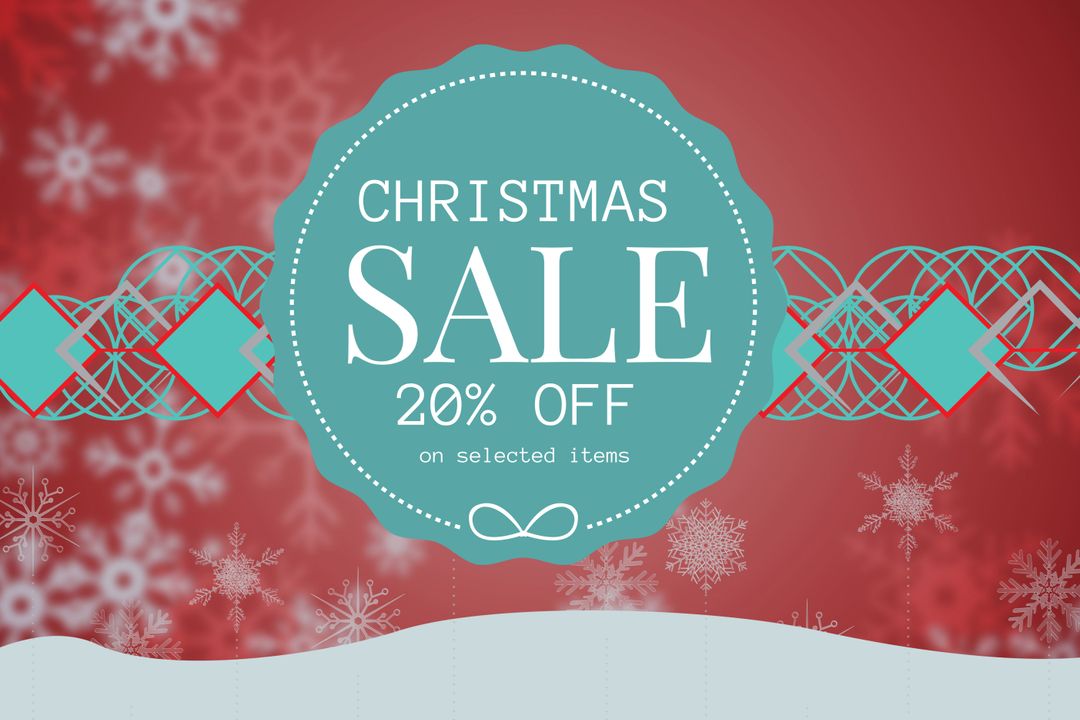 Festive Christmas Sale Promotion with Snowflake Background