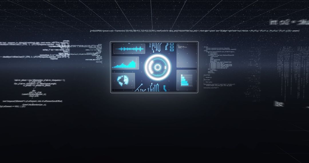 digital interface with holographic scanning and data processing - Free Images, Stock Photos and Pictures on Pikwizard.com