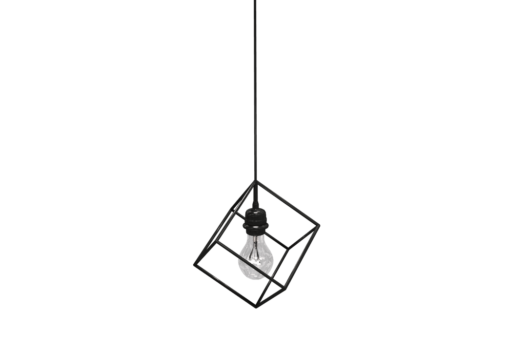 Transparent Pendant Light Hanging in Minimalistic Geometric Design