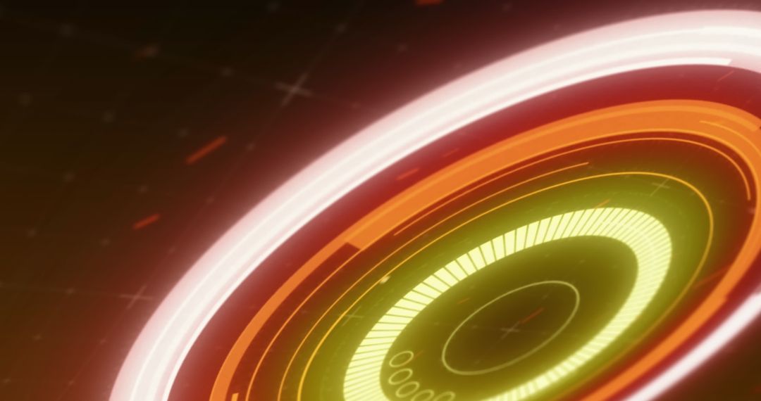 Futuristic Digital Interface with Glowing Circular Dynamics