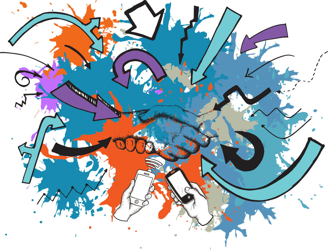 Transparent Shaking Hands with Network Arrows and Technology