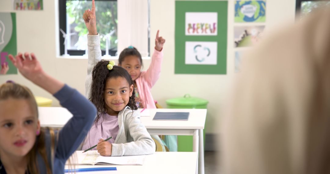 Enthusiastic Students Participating in Classroom Activity