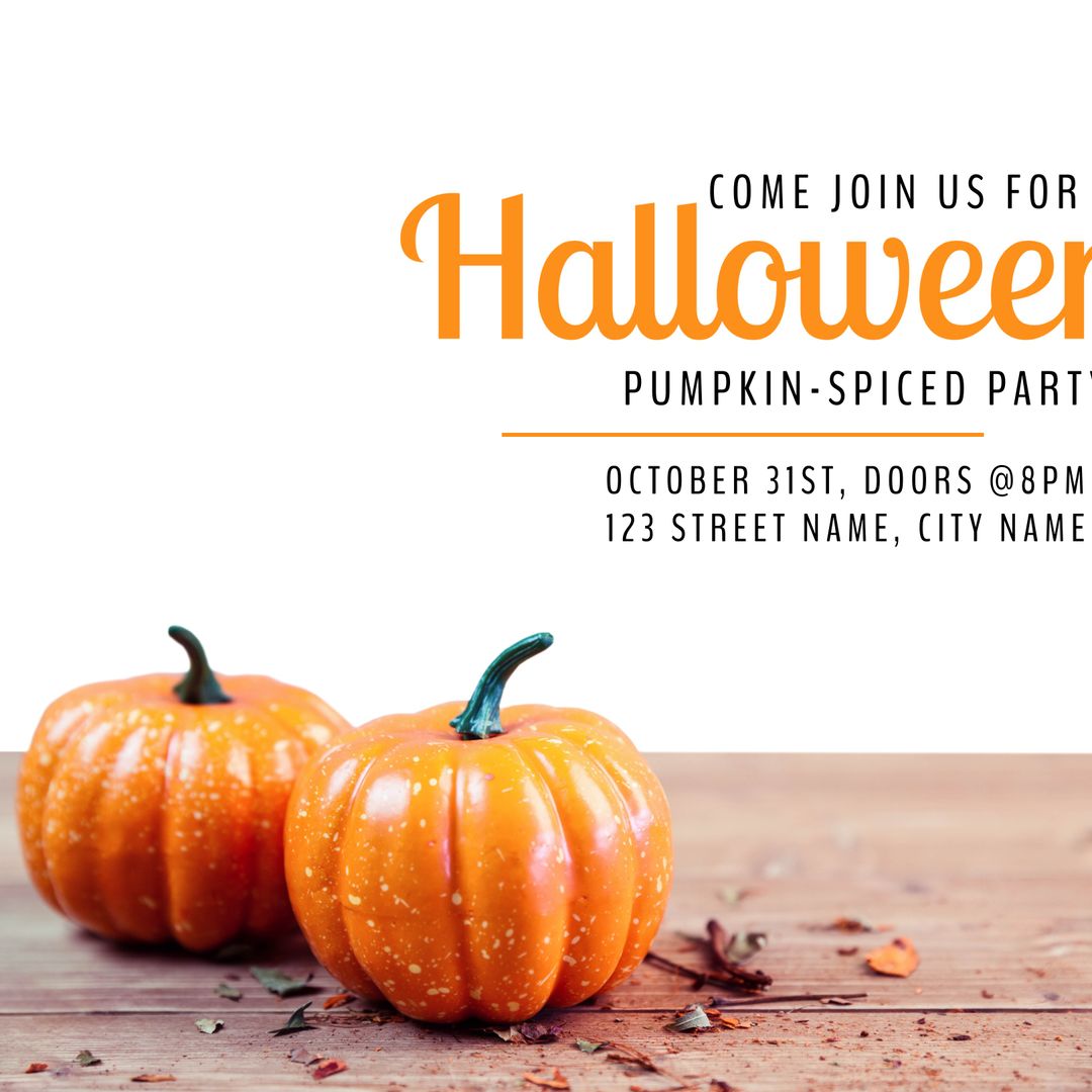 Halloween Pumpkin Spice Party Invitation Autumn Theme