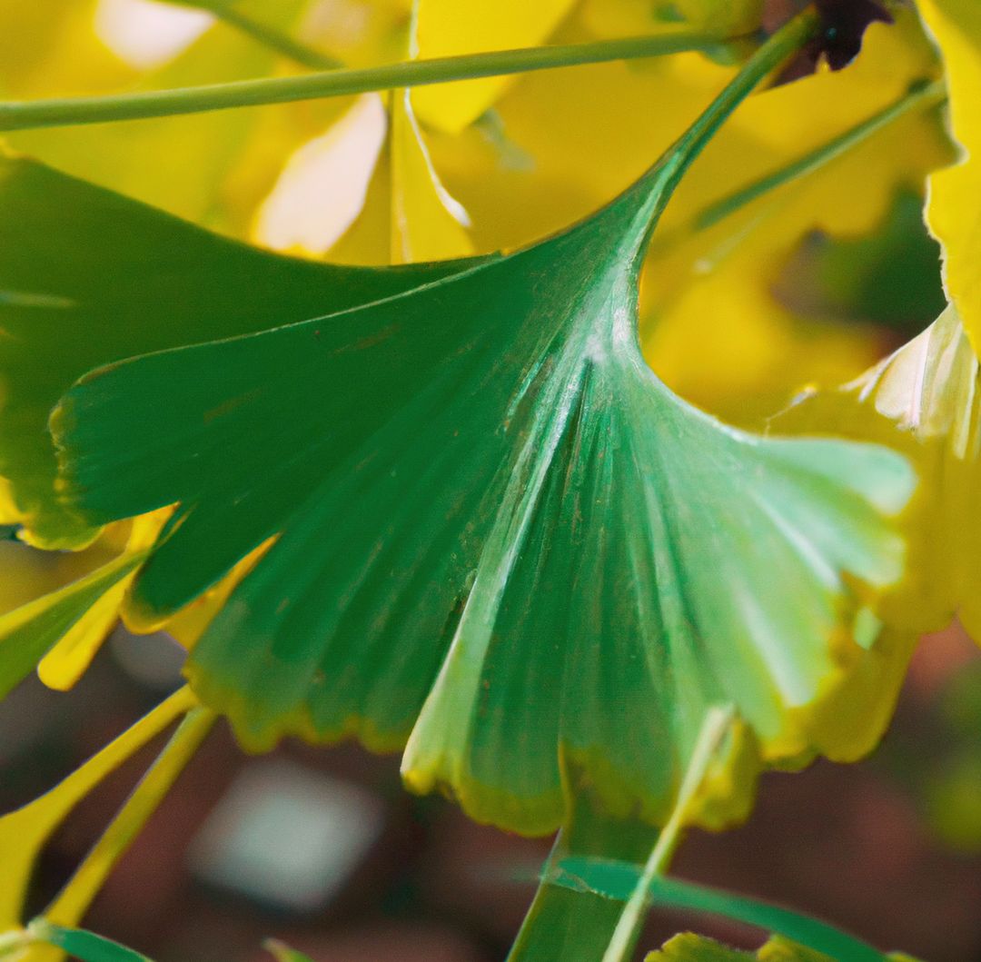 Close up of green leaves of ginkgo tree on sunny day - Free Images, Stock Photos and Pictures on Pikwizard.com