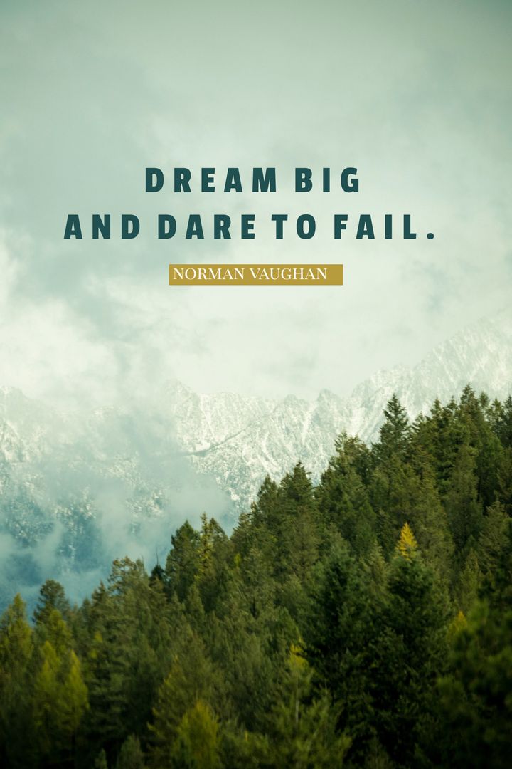 Inspirational Quote on Misty Mountain Background - Download Free Stock Templates Pikwizard.com