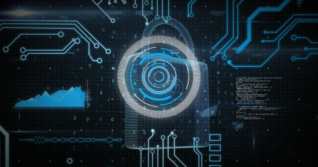 Futuristic Digital Security with Virtual Padlock Interface